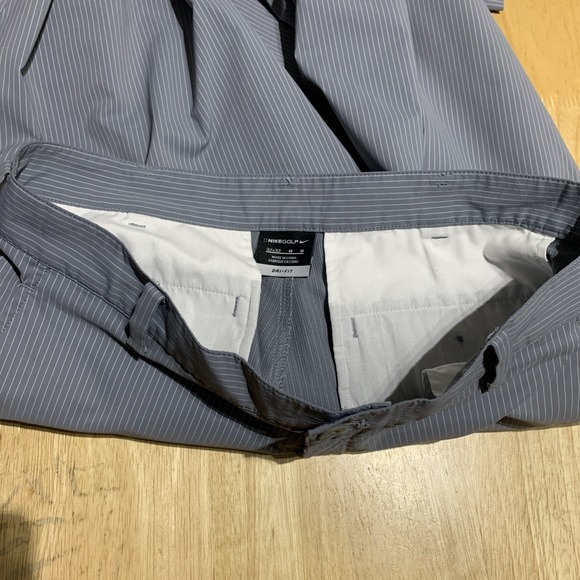 Nike Golf Dri Fit‎ Performance Pants Men 32x32 Gray Striped Straight Leg Stretch - Picture 7 of 8